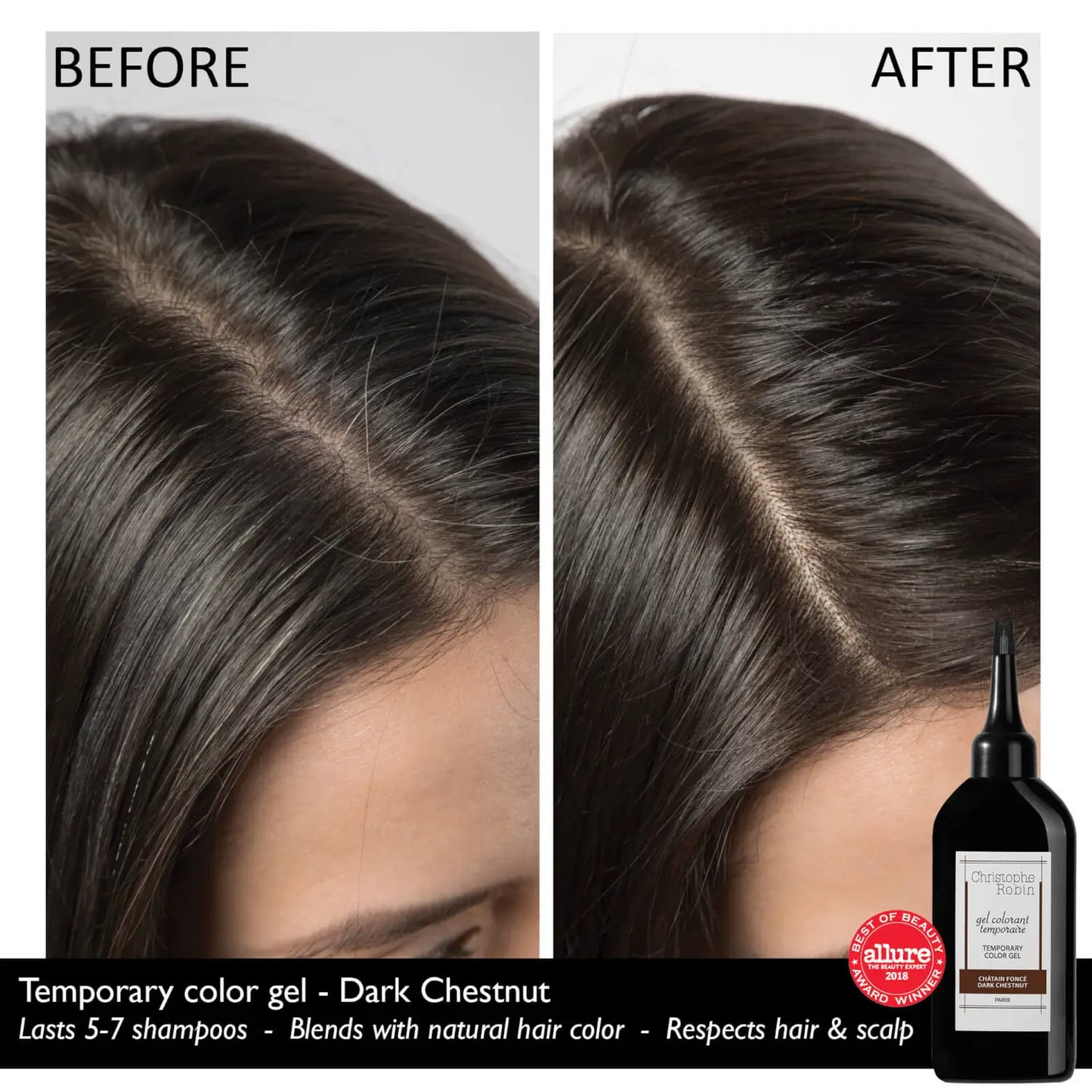 CHRISTOPHE ROBIN TEMPORARY COLOR GEL - DARK CHESTNUT