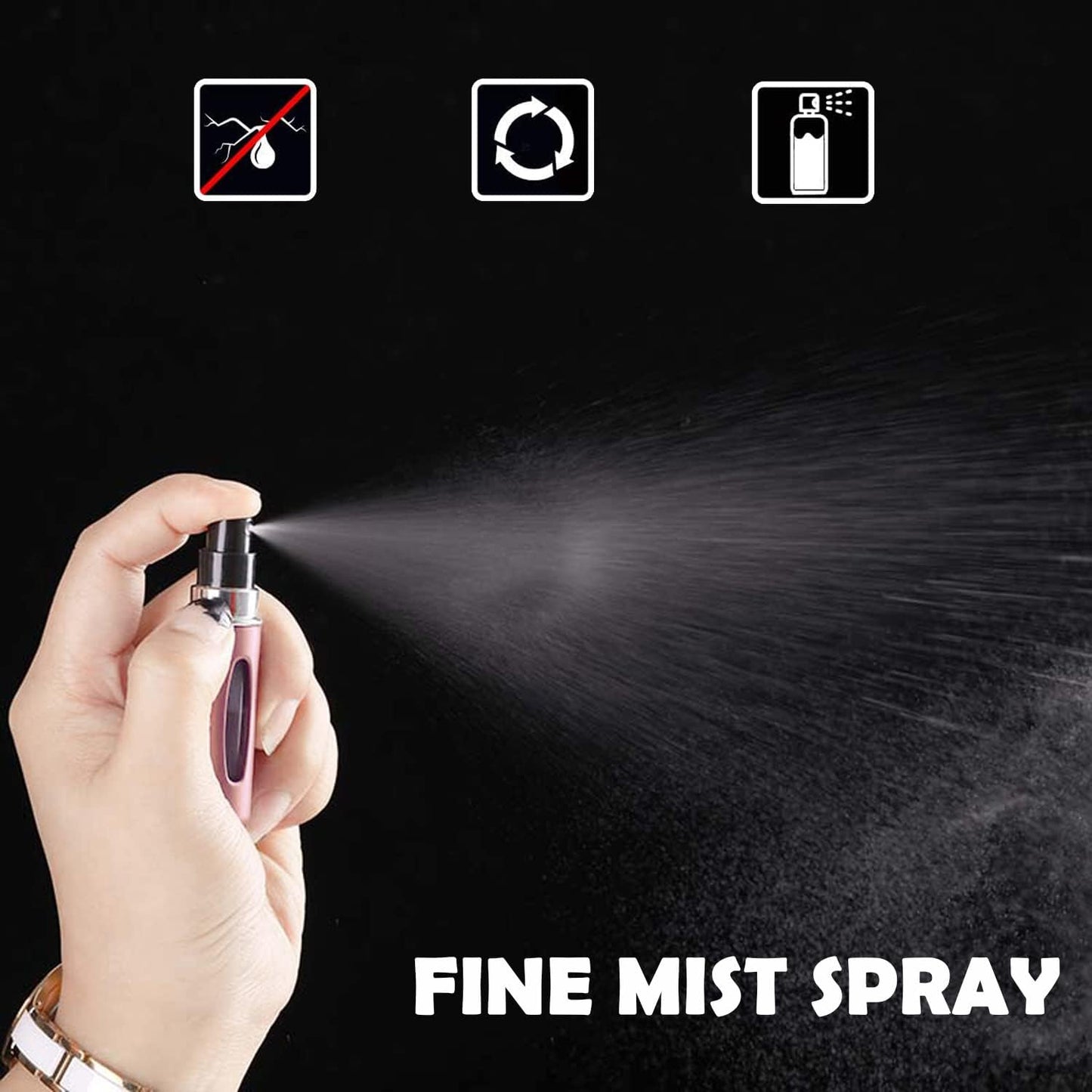 4 x 5ml PERFUME ATOMISER REFILLABLE BOTTLES PORTABLE MINI SPRAY TRAVEL BOTTLE