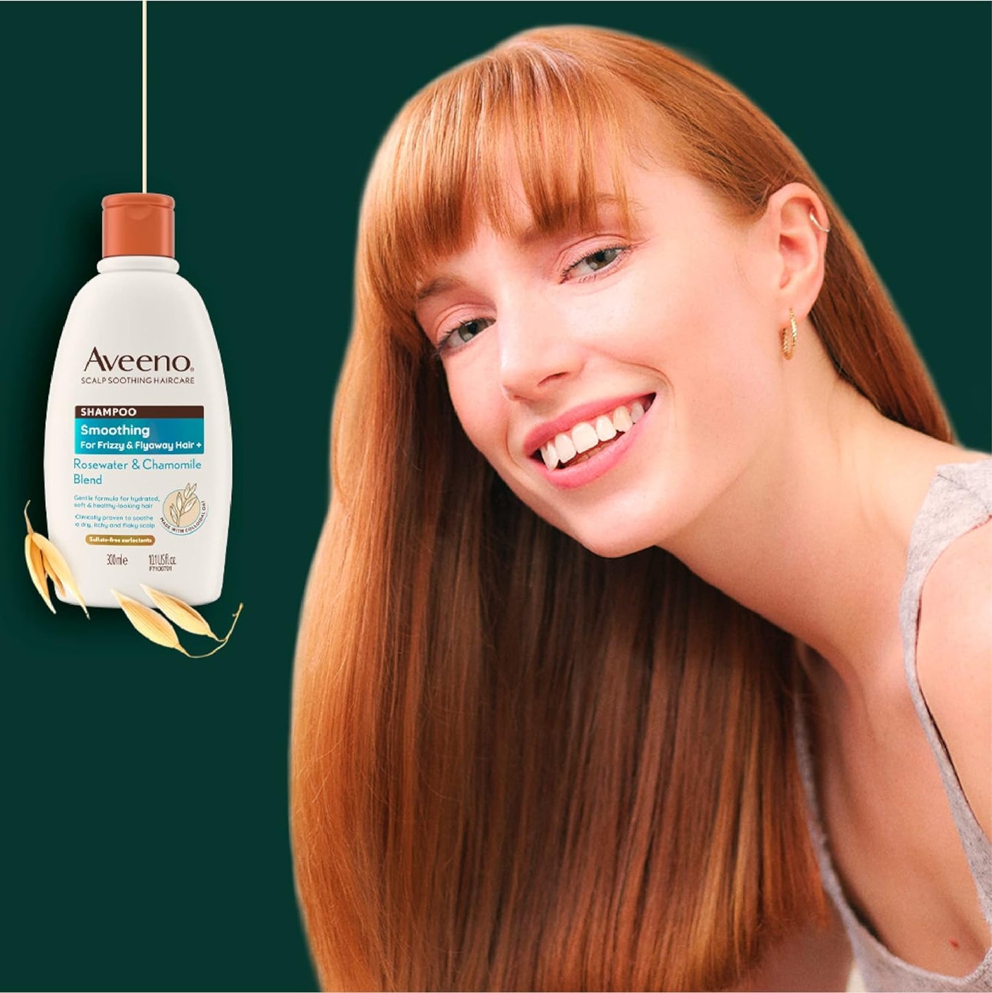 AVEENO | SMOOTHING ROSEWATER AND CHAMOMILE SCALP SOOTHING SHAMPOO FOR FRIZZY HAIR