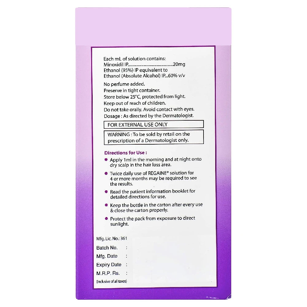 REGAINE | MINOXIDIL 2% SCALP SOLUTION HAIR LOSS FOR WOMEN REGULAR STRENGTH