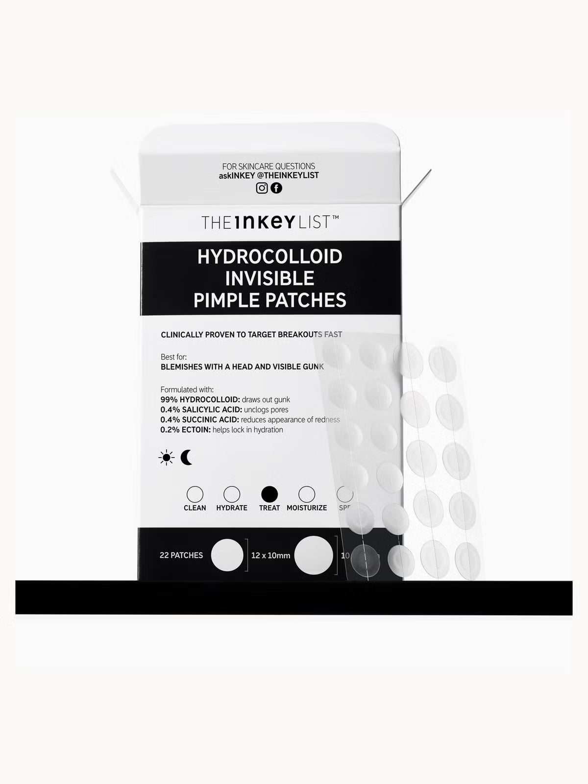 THE INKEY LIST | HYDROCOLLOID INVISIBLE PIMPLE PATCHES (22 PATCHES)