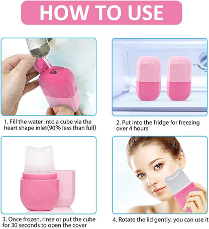 ICE ROLLER FOR FACE EYES,REUSABLE SILICONE FACIAL TREATMENT GUA SHA FACIAL MASSAGER BEAUTY ICE MOLD REMOVE FINE LINES,SHRINK PORES,REDUCE ACNE AND LUBRICATE TIGHTEN SKIN