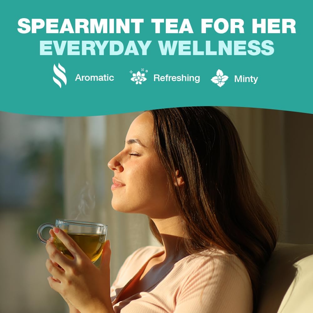 HANDPICK | SPEARMINT TEA BAGS (100 COUNT) NON-GMO, 100% PURE SPEARMINT LEAF TEA BAGS CERTIFIED BY TEA BOARD OF INDIA