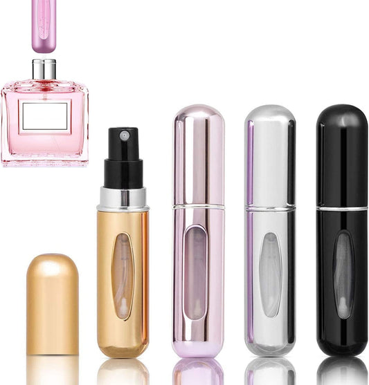 4 x 5ml PERFUME ATOMISER REFILLABLE BOTTLES PORTABLE MINI SPRAY TRAVEL BOTTLE