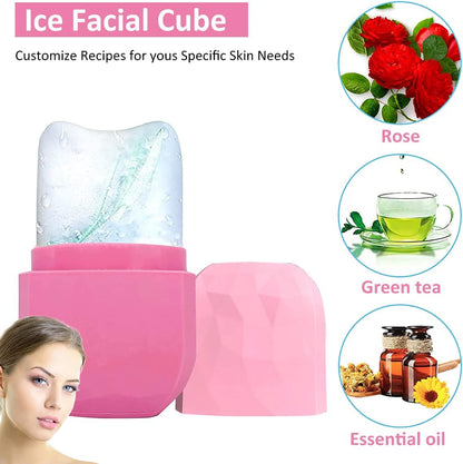 ICE ROLLER FOR FACE EYES,REUSABLE SILICONE FACIAL TREATMENT GUA SHA FACIAL MASSAGER BEAUTY ICE MOLD REMOVE FINE LINES,SHRINK PORES,REDUCE ACNE AND LUBRICATE TIGHTEN SKIN