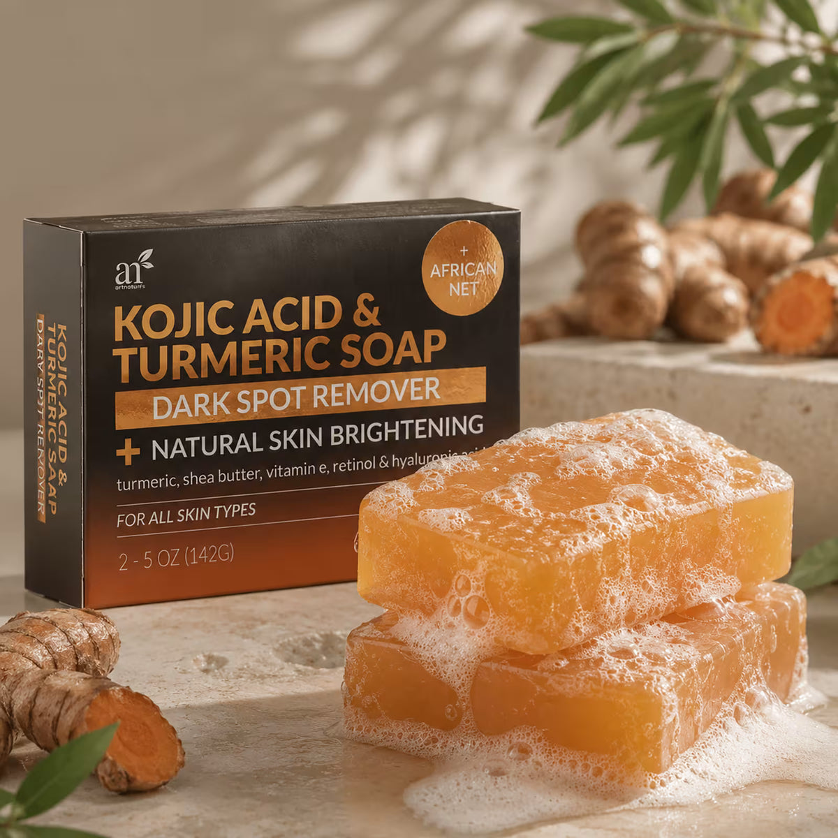ARTNATURALS | KOJIC ACID & TURMERIC BAR SOAP DARK SPOT REMOVER