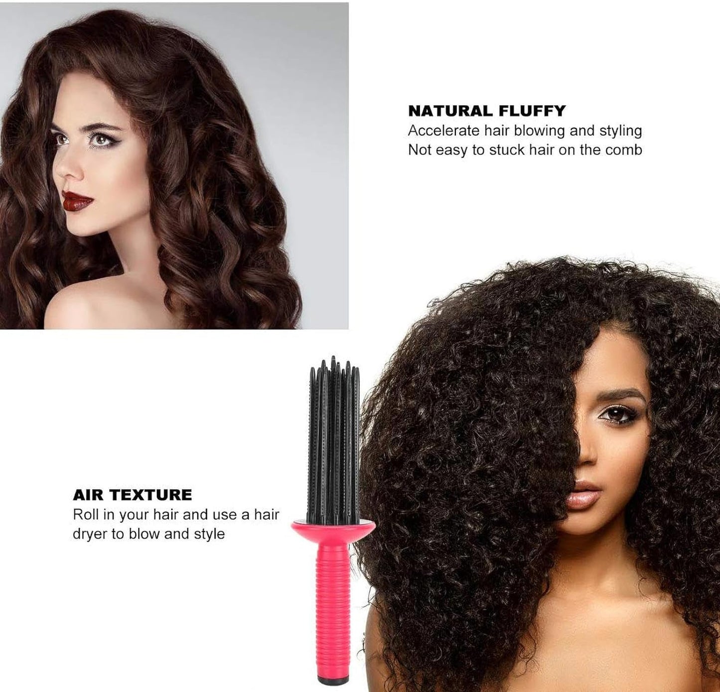 HAIRPHARMA | HAIR CURLING ROLL COMB DEFINING BRUSH