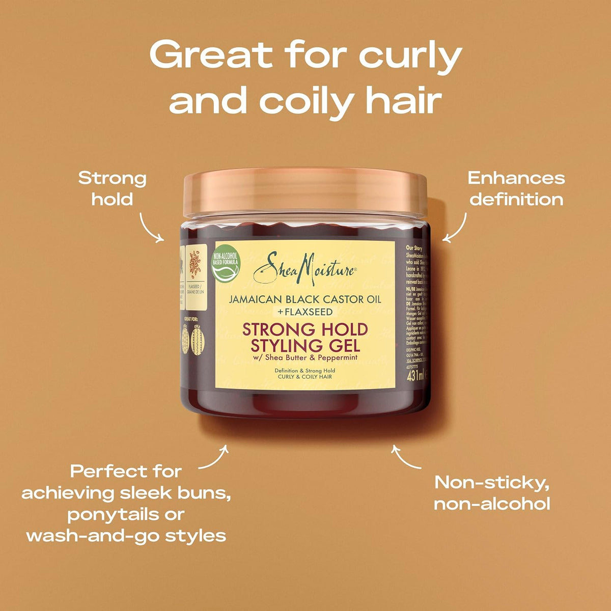 SHEA MOISTURE | JAMAICAN BLACK CASTOR OIL STRONG HOLD STYLING GEL