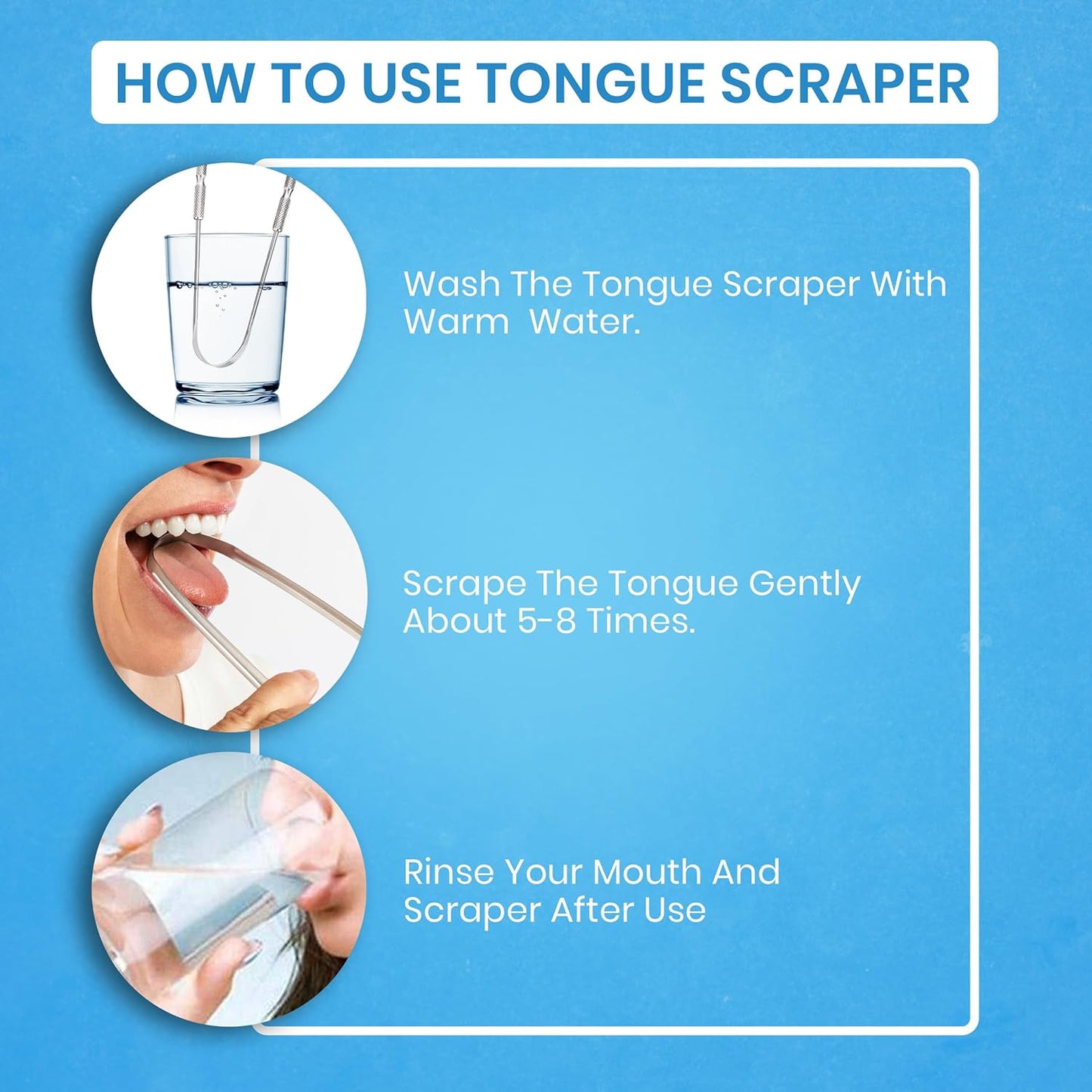 HOKIN | STAINLESS STEEL TONGUE CLEANSERS REDUCE