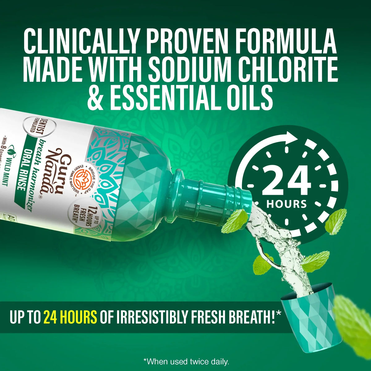 GURUNANDA | BREATH HARMONIZER ORAL RINSE WILD MINT