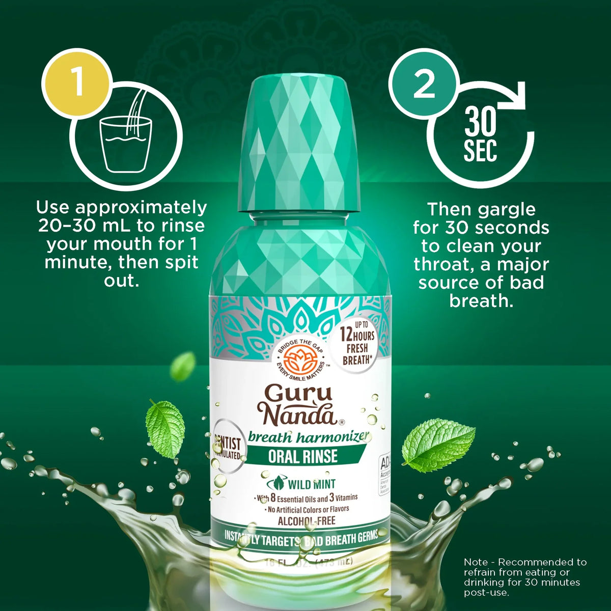 GURUNANDA | BREATH HARMONIZER ORAL RINSE WILD MINT