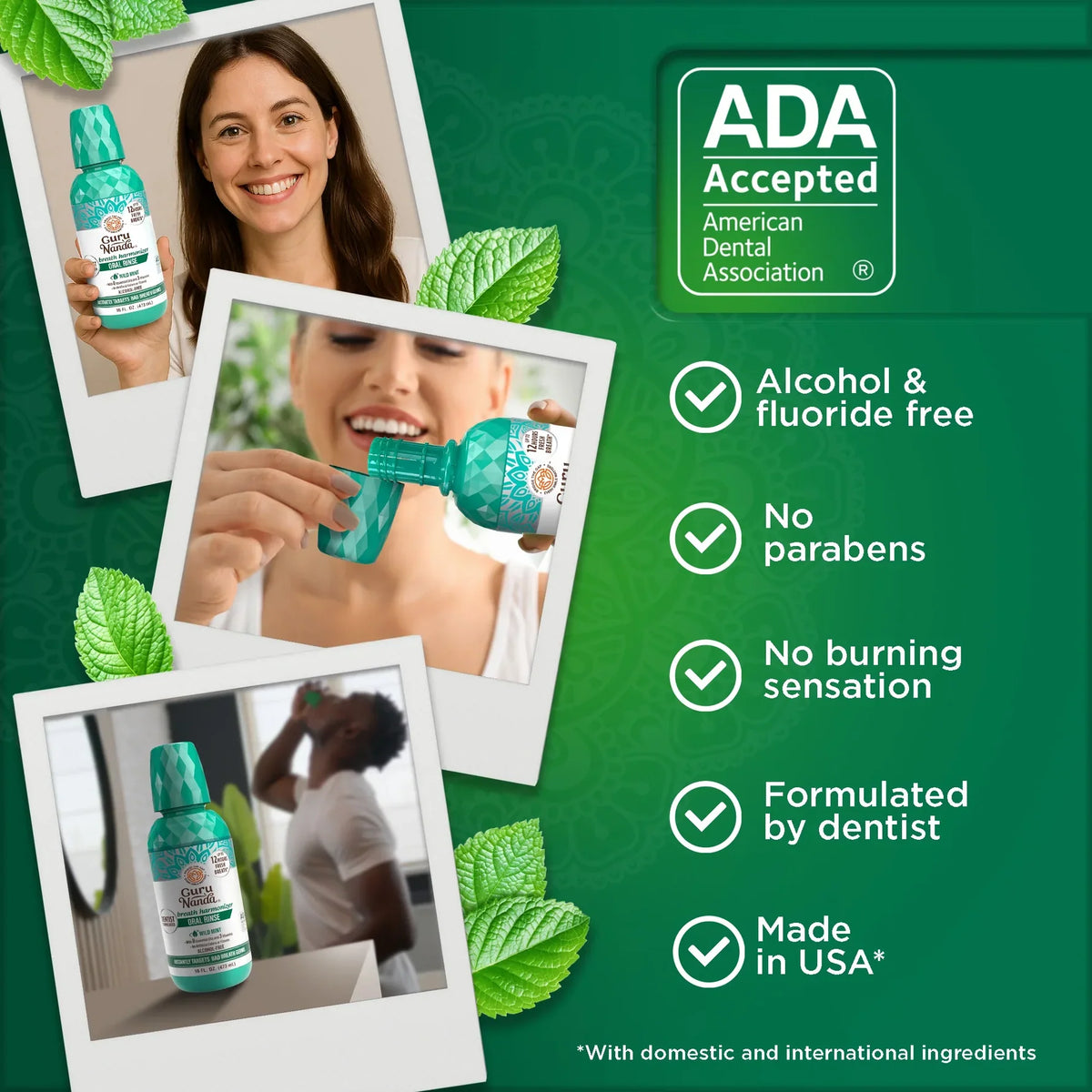 GURUNANDA | BREATH HARMONIZER ORAL RINSE WILD MINT