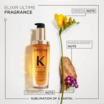 KERASTASE | ELIXIR ULTIME HAIR OIL L'HUILE ORIGINALE REFILLABLE, FOR ALL HAIR TYPES WITH ARGAN OIL & HEAT PROTECTION