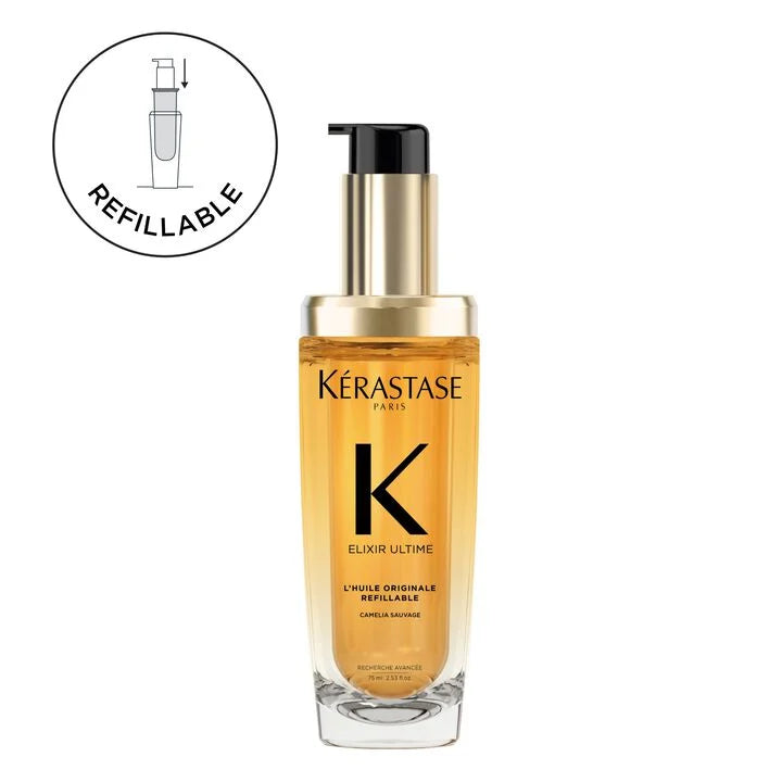 KERASTASE | ELIXIR ULTIME HAIR OIL L'HUILE ORIGINALE REFILLABLE, FOR ALL HAIR TYPES WITH ARGAN OIL & HEAT PROTECTION