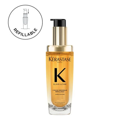 KERASTASE | ELIXIR ULTIME HAIR OIL L'HUILE ORIGINALE REFILLABLE, FOR ALL HAIR TYPES WITH ARGAN OIL & HEAT PROTECTION