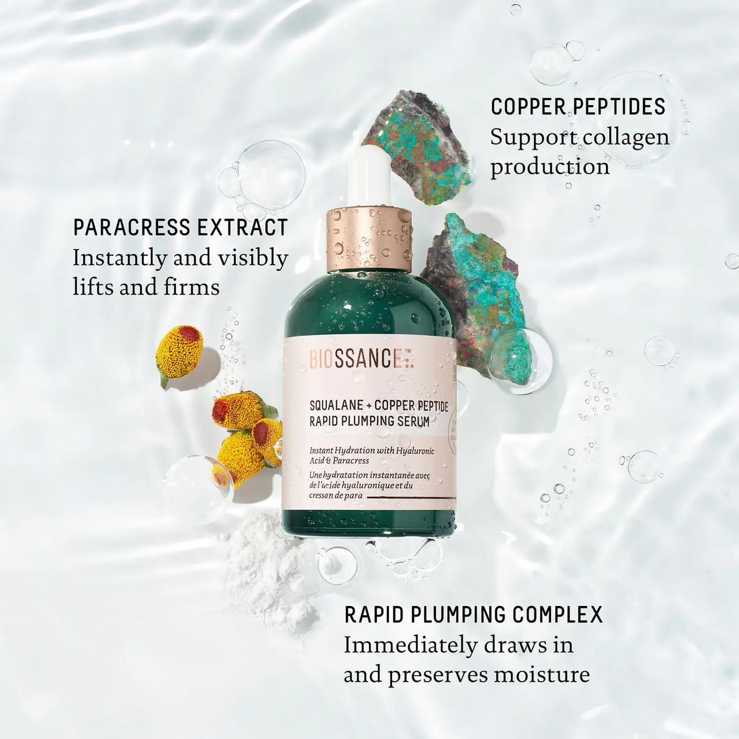 BIOSSANCE | SQUALANE AND COPPER PEPTIDE RAPID PLUMPING SERUM