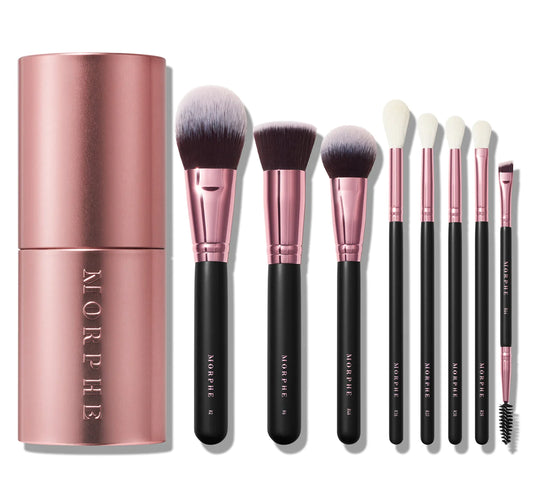 MORPHE | FLASH OF ROSE 8-PIECE ROSE GOLD BRUSH SET